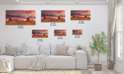 Monument Valley Arizona Desert Picture Nature Photo Panorama, Bohemian Style Relaxation Artwork for Meditation, Apartment, Office & House Decor