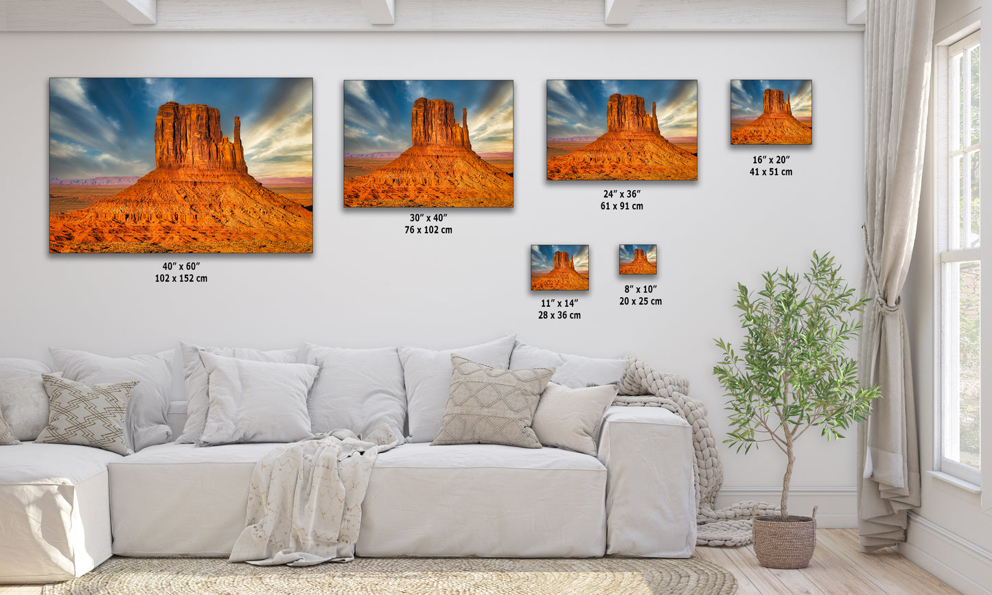 Monument Valley Arizona Desert Picture Nature Photo, Bohemian Style Relaxation Artwork for Meditation, Apartment, Office & House Decor