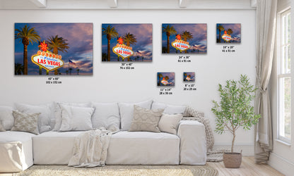 Welcome to Fabulous Las Vegas Nevada Sign Casino Decor, Souvenir Wall Art, Gambling Theme Giant Canvas Print, Neon Sign