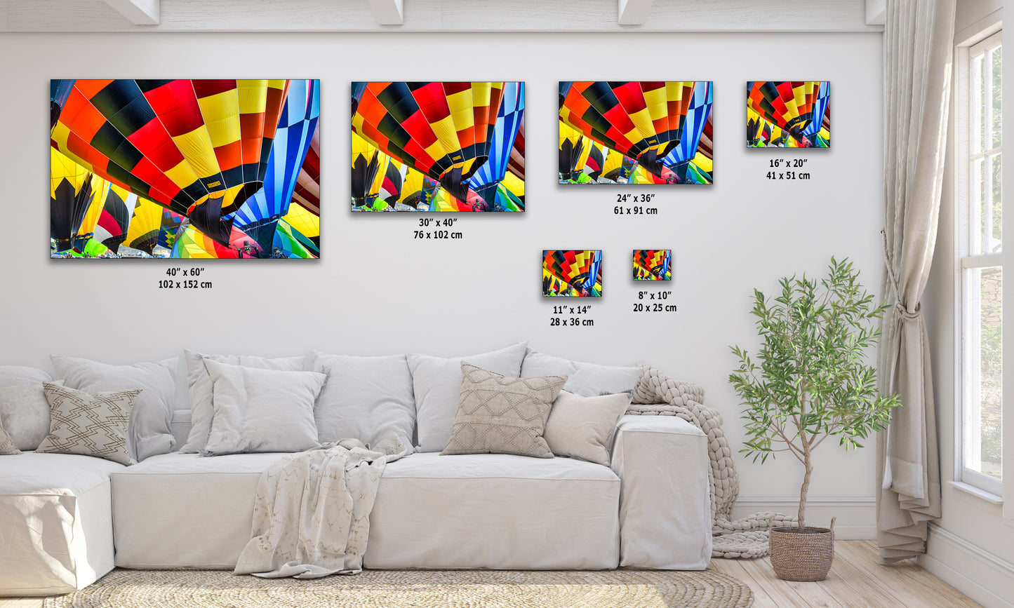 Hot Air Balloon Festival Mass Ascension Close Up | Albuquerque New Mexico Balloon Fiesta Wall Art | Office, Cubicle & House Decor