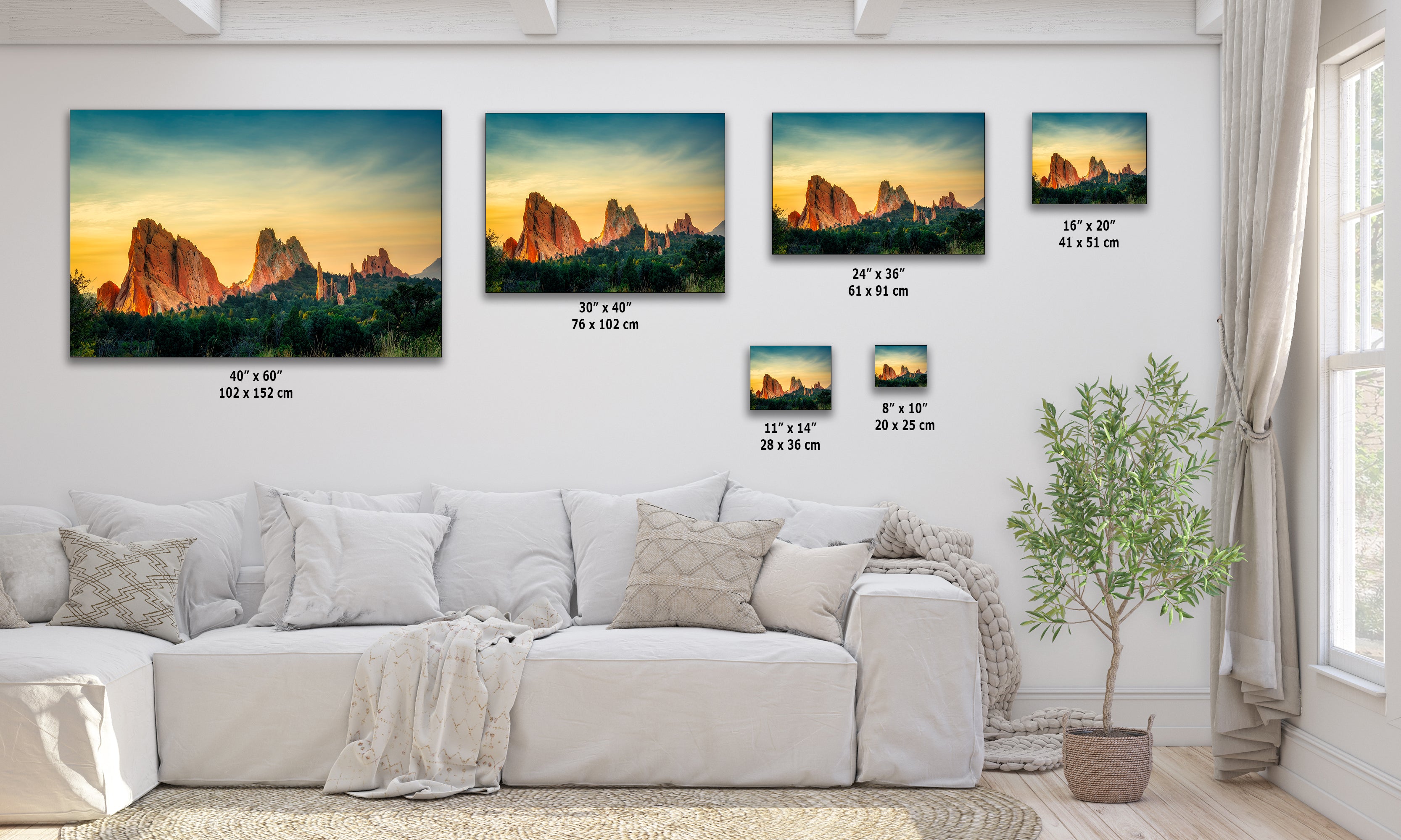 Garden of the Gods Colorado Mountain Picture, Nature Photo of Rocky Mountains for Meditation Relaxation Artwork Bohemian House Decor