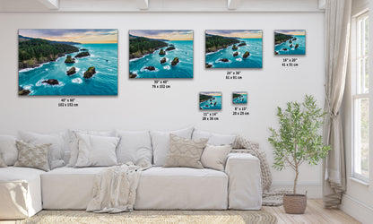 Aerial Oregon Coast Ocean Picture Sunrise, Pacific Northwest Nature Photo