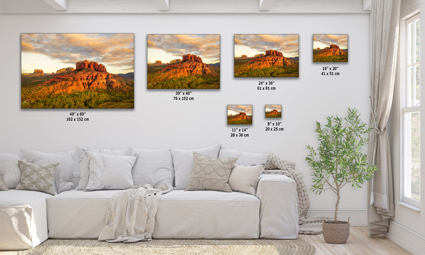 Cathedral Rock, Sedona Arizona Desert Picture Nature Photo Relaxation Artwork for Meditation, Office, and House Decor