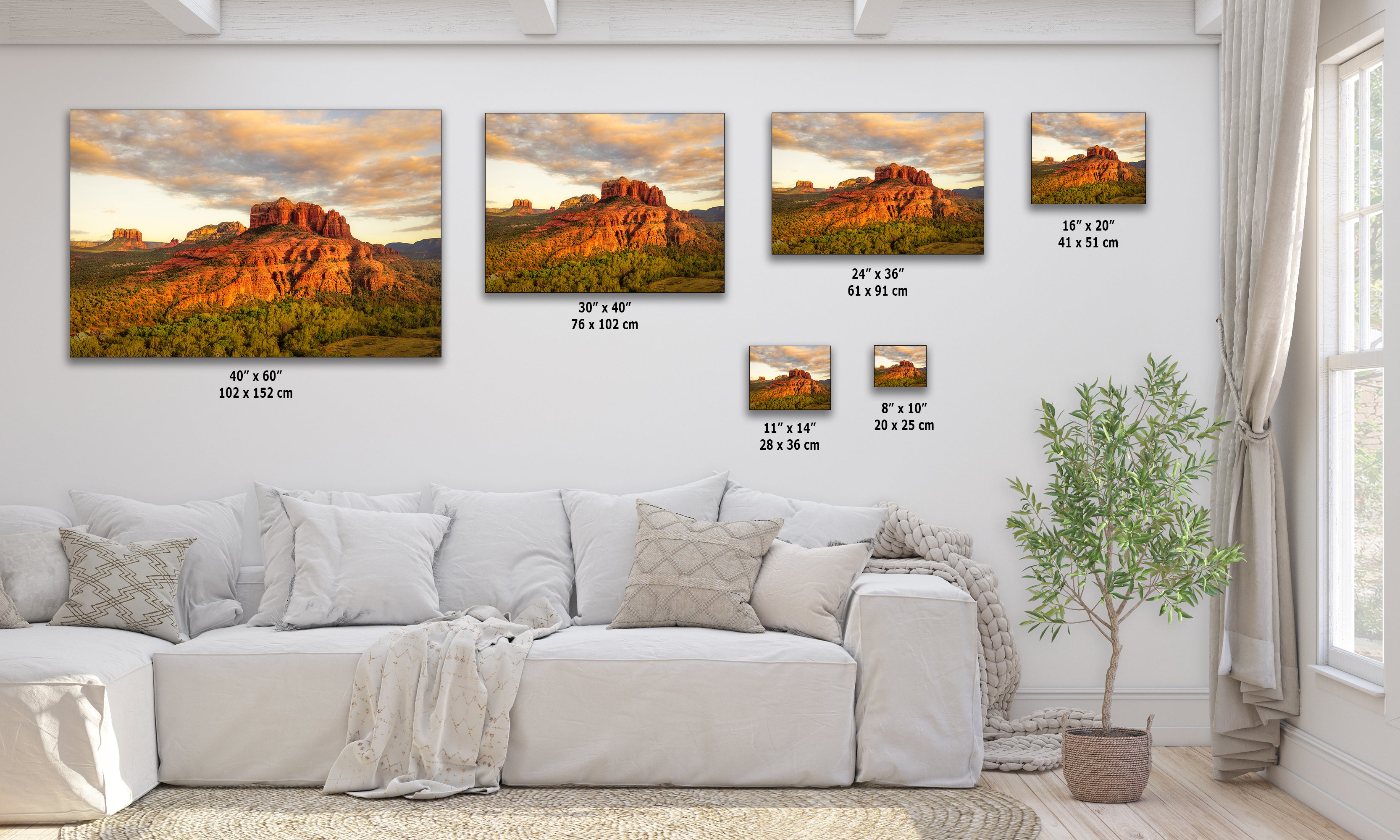 Cathedral Rock, Sedona Arizona Desert Picture Nature Photo Relaxation Artwork for Meditation, Office, and House Decor