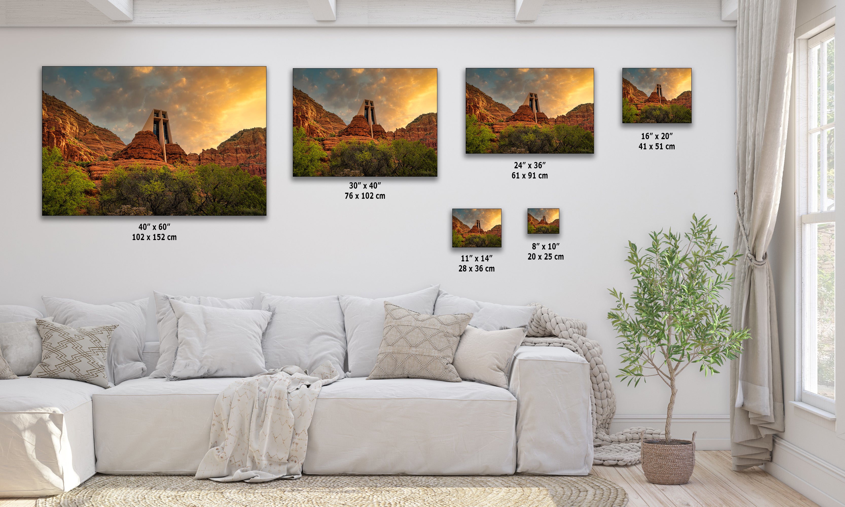 Chapel of the Holy Cross Sedona Arizona Desert Picture, Southwestern Wall Art, Church Landscape Print, Office Decor, Cubicle & Home Wall Art