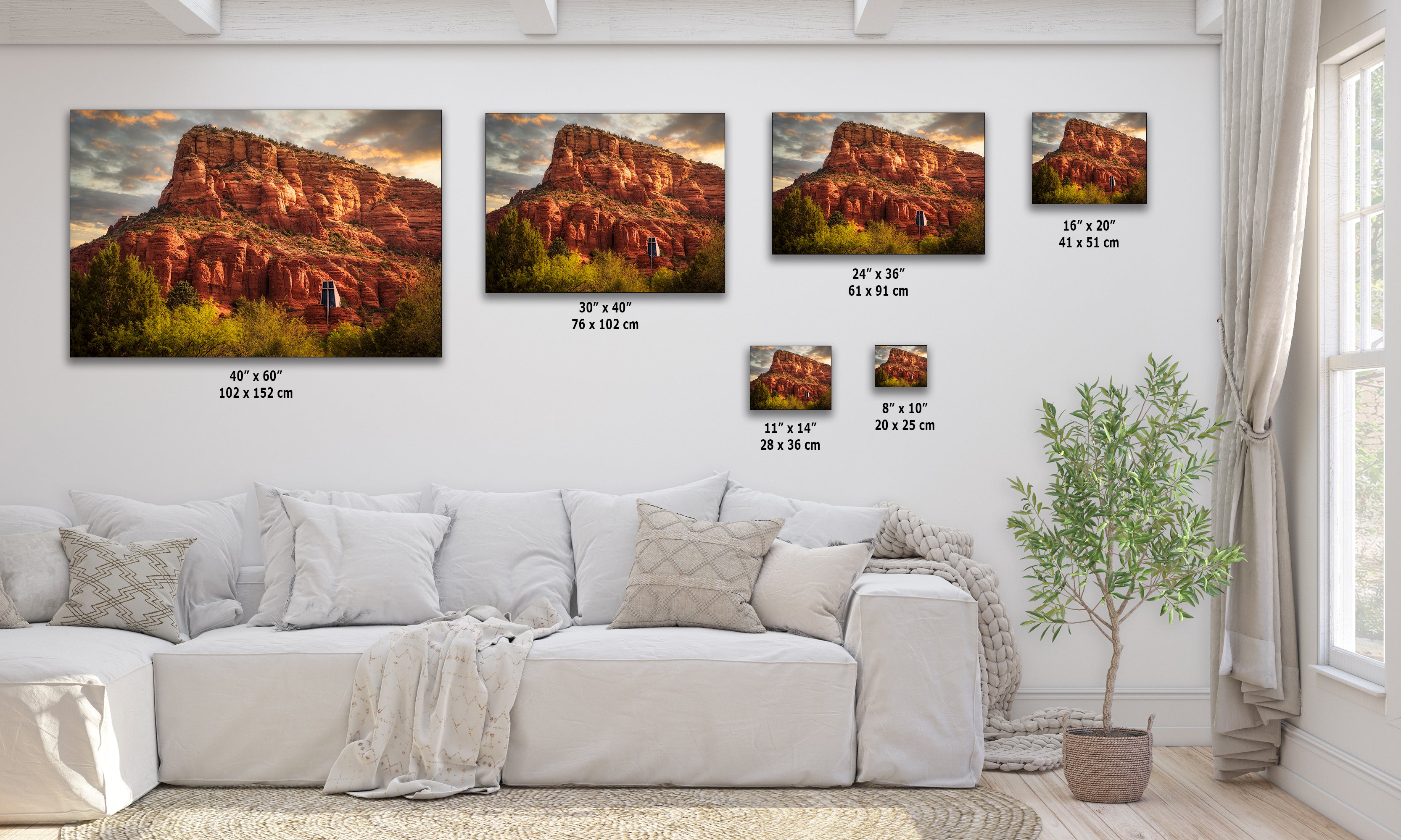 Chapel of the Holy Cross Sedona Arizona Desert Picture, Southwestern Nature Photo, Church and Canyon Photography, Canvas Print