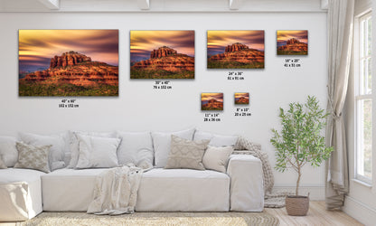 Cathedral Rock Sunset, Sedona Arizona Desert Picture Nature Photo Relaxation Artwork for Meditation, Office, and House Decor
