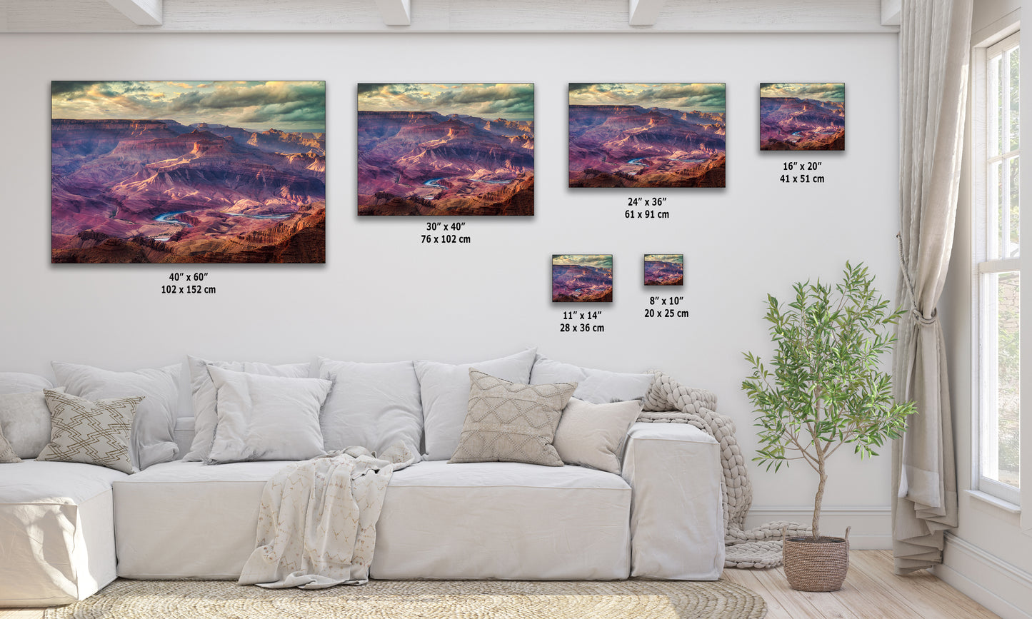 Grand Canyon National Park, Red Rock Arizona Desert Picture Nature Photo, Bohemian Style Relaxation Artwork for Meditation, Apartment, Office & House Decor