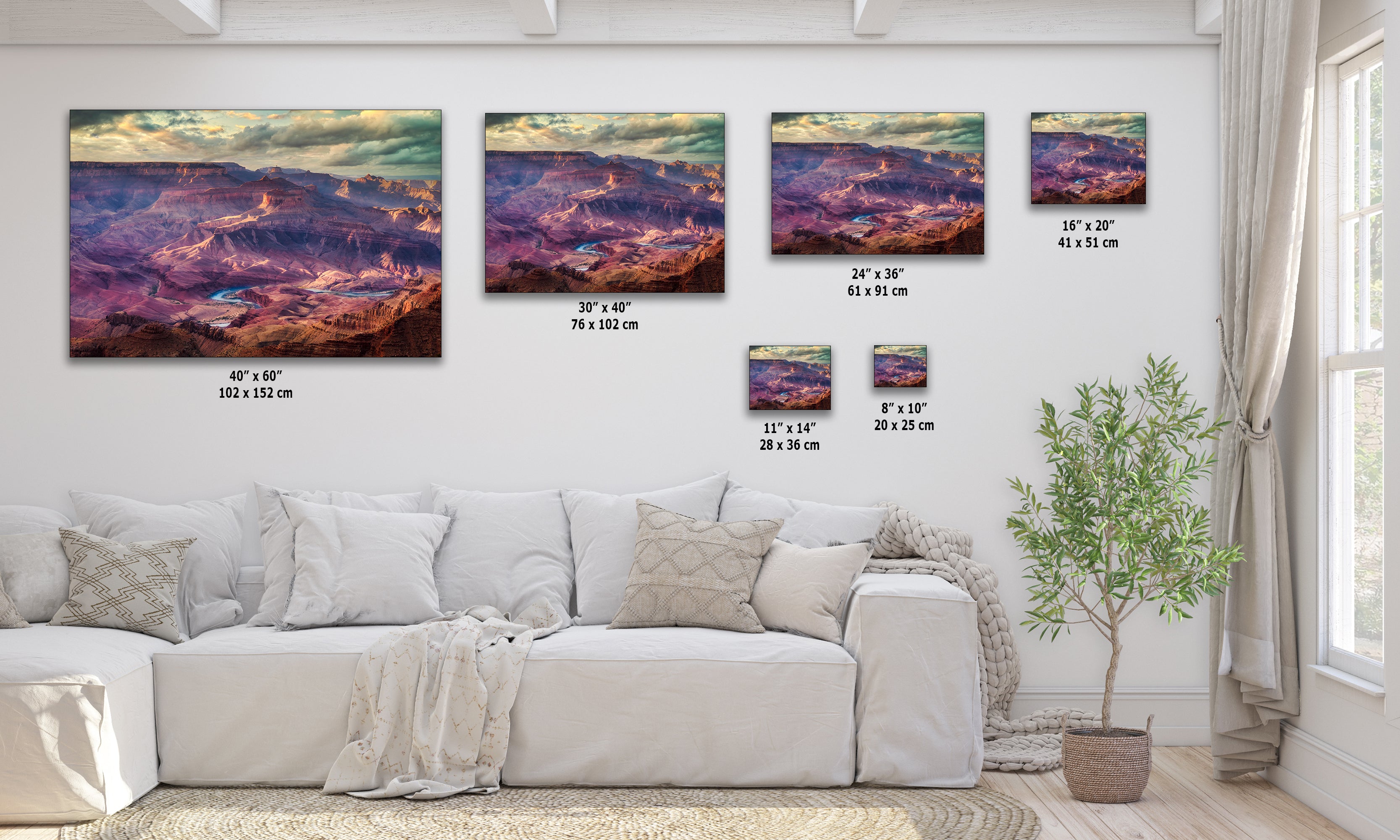 Grand Canyon National Park, Red Rock Arizona Desert Picture Nature Photo, Bohemian Style Relaxation Artwork for Meditation, Apartment, Office & House Decor
