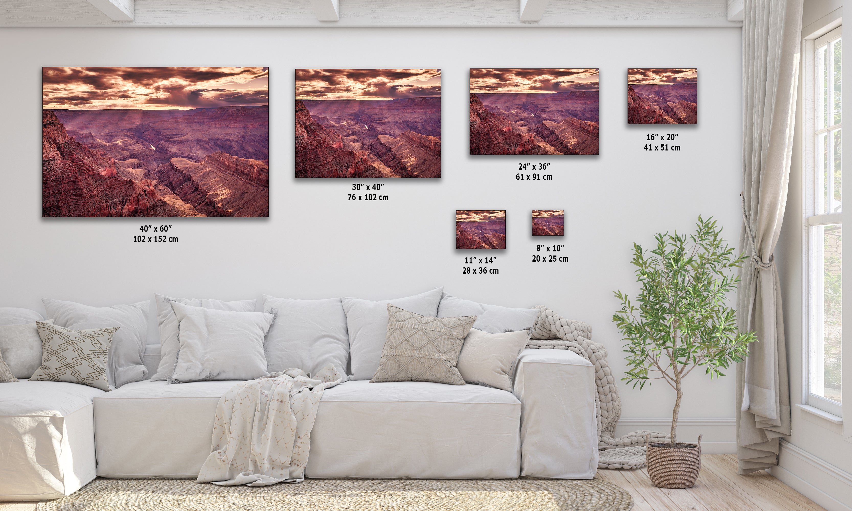Grand Canyon National Park, Arizona Desert Picture Sunset Nature Photo, Bohemian Style Relaxation Artwork for Meditation, Apartment, Office & House Decor