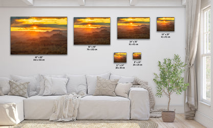 Grand Canyon National Park Sunset, Arizona Desert Picture Nature Photo, Bohemian Style Relaxation Artwork for Meditation, Apartment, Office & House Decor
