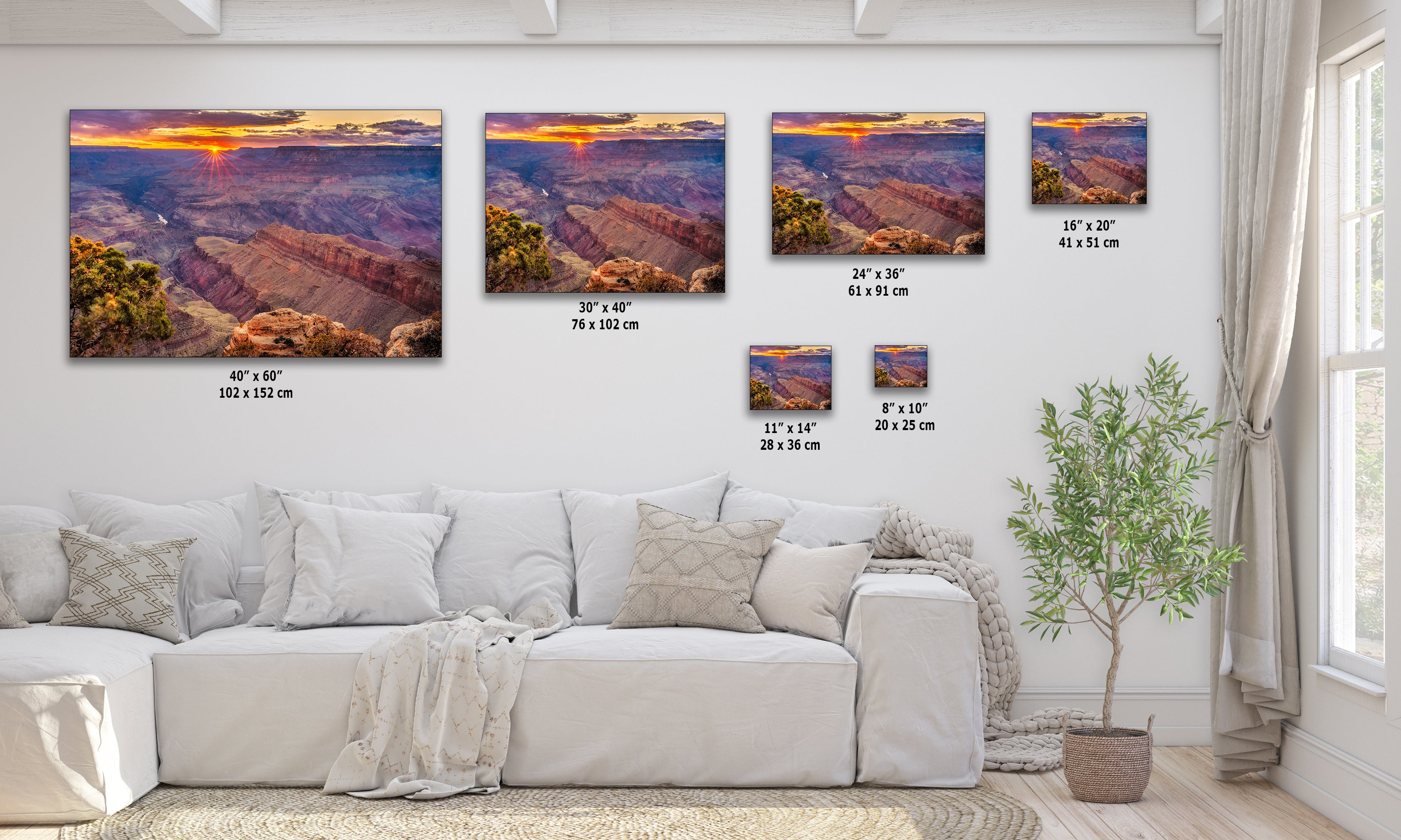 Grand Canyon National Park, Arizona Desert Picture Nature Photo, Bohemian Style Relaxation Artwork for Meditation, Office & House Decor