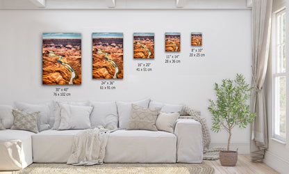 Grand Canyon National Park, Arizona Desert Picture Nature Photo with Colorado River, Bohemian Style Relaxation Artwork for Meditation, Office & House Decor