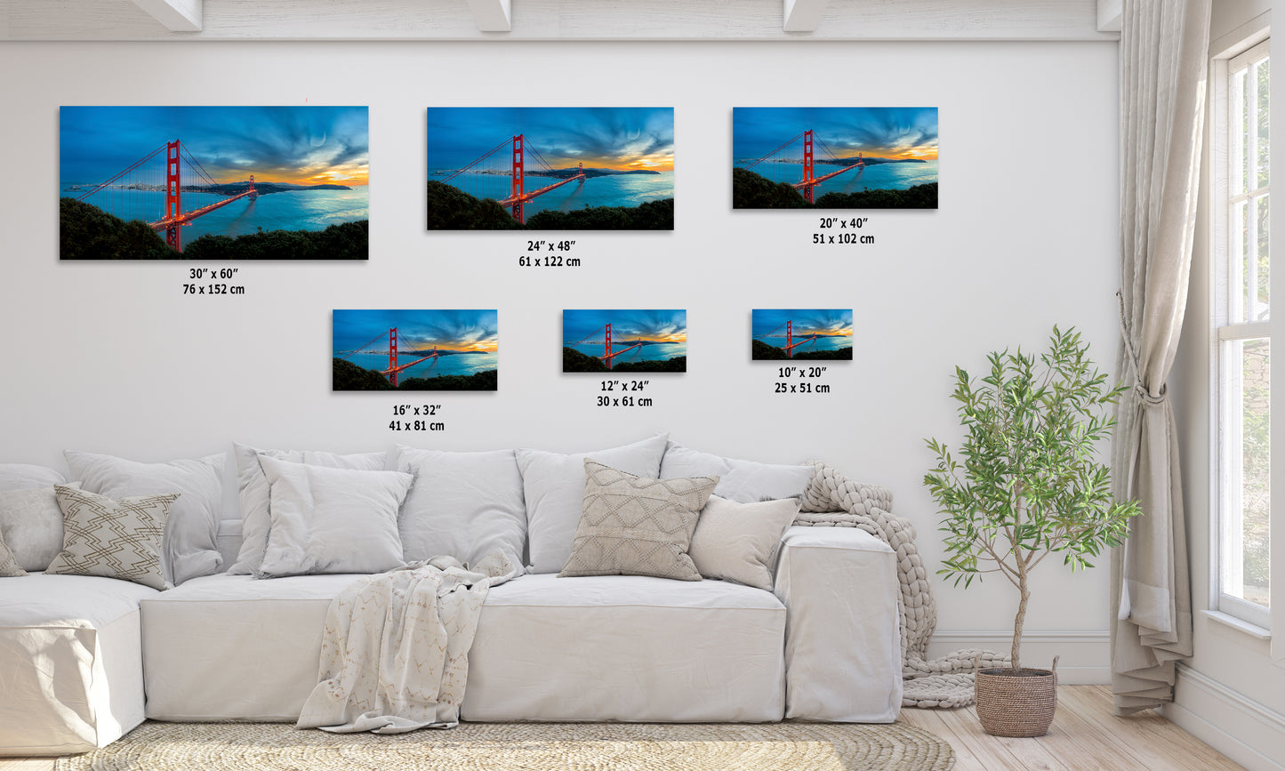 San Francisco Golden Gate Bridge Picture California Coastline | Panoramic Photo or Home Decor, Office, Dorm Room, Gift for Him, Housewarming