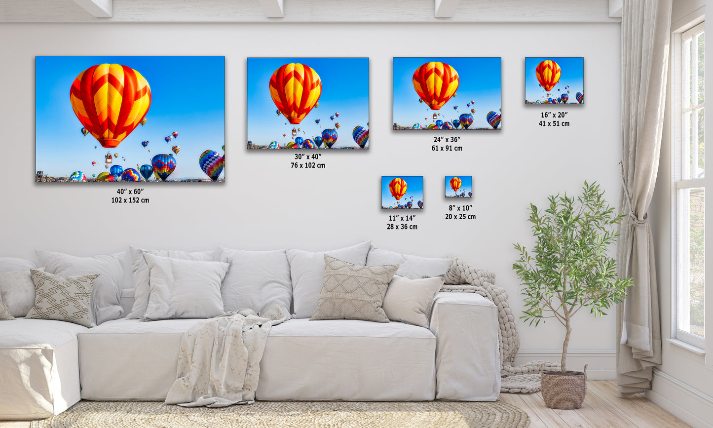 Hot Air Balloon Festival Mass Ascension | Albuquerque New Mexico Balloon Fiesta Wall Art | Office, Cubicle & House Decor