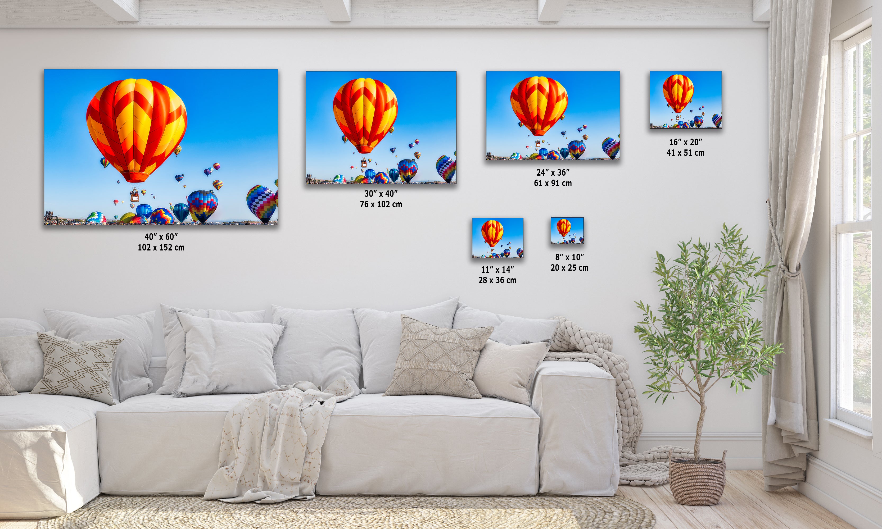 Hot Air Balloon Festival Mass Ascension | Albuquerque New Mexico Balloon Fiesta Wall Art | Office, Cubicle & House Decor