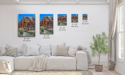 Zion National Park Southern Utah Desert Picture, Southwestern Wall Art, Relaxation Artwork Nature Photo for House Decor