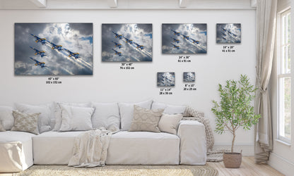 Blue Angels Artwork, FA-18 Super Hornet Military Aircraft Aviation Wall Decor