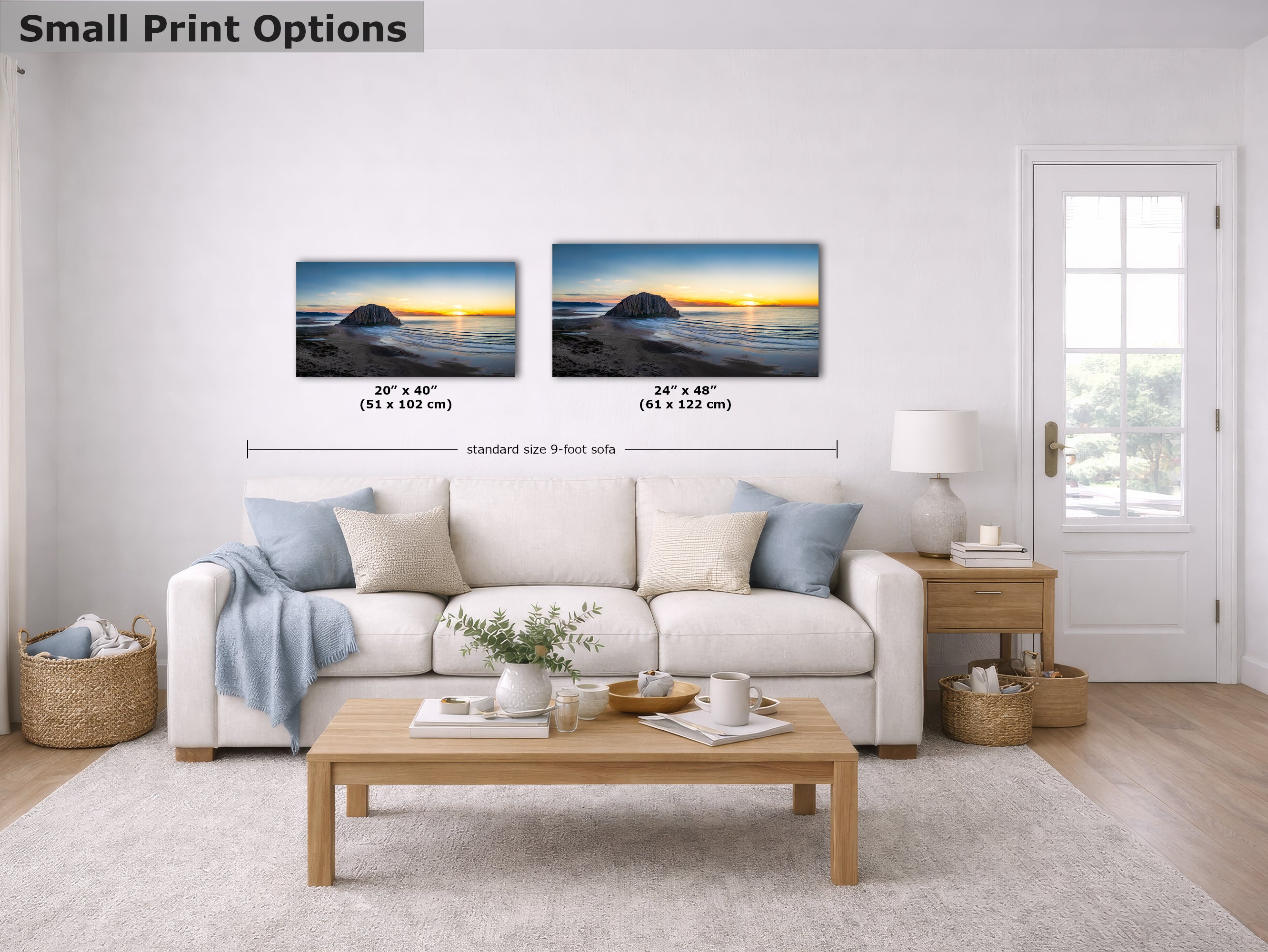 Morro Bay California Coastline Ocean Picture Nature Photo Panorama, Morro Rock Coastal Relaxation Artwork, Dorm Room, Office & House Decor