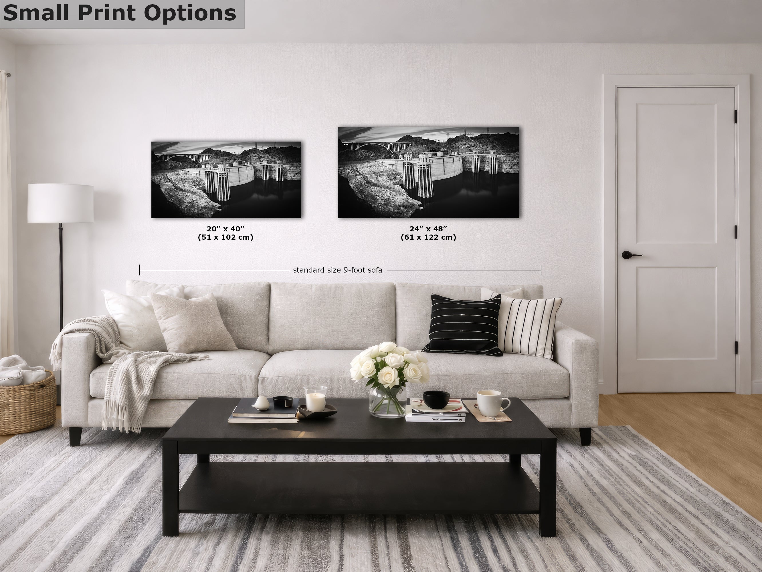 Hoover Dam Wall Art Print | Black and White USA Landmark Decor | Nevada Colorado River Photography | Office, Dorm, Apartment Decor