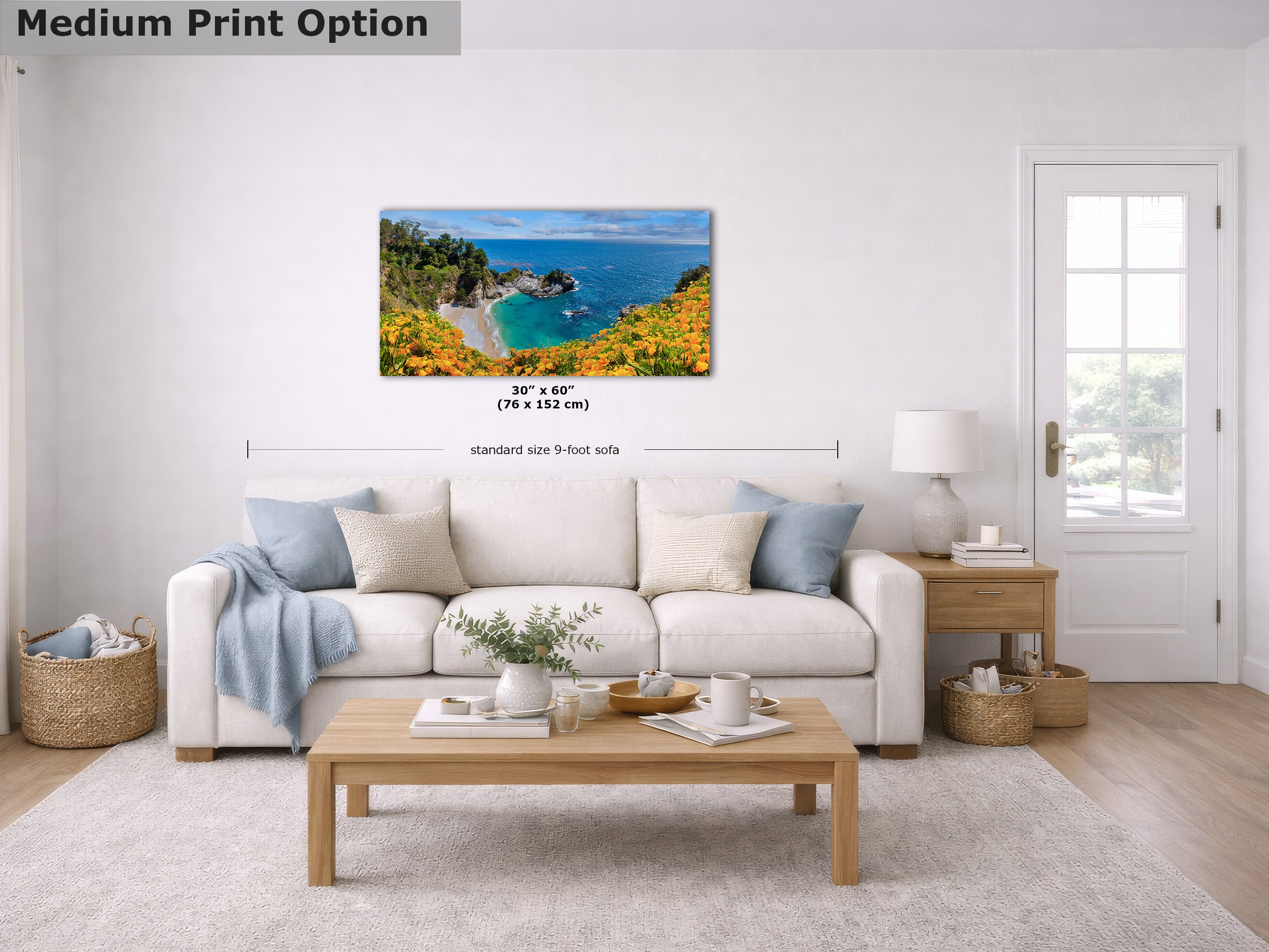 McWay Falls Wall Art Ocean Picture, Big Sur California Coastline Nature Photo