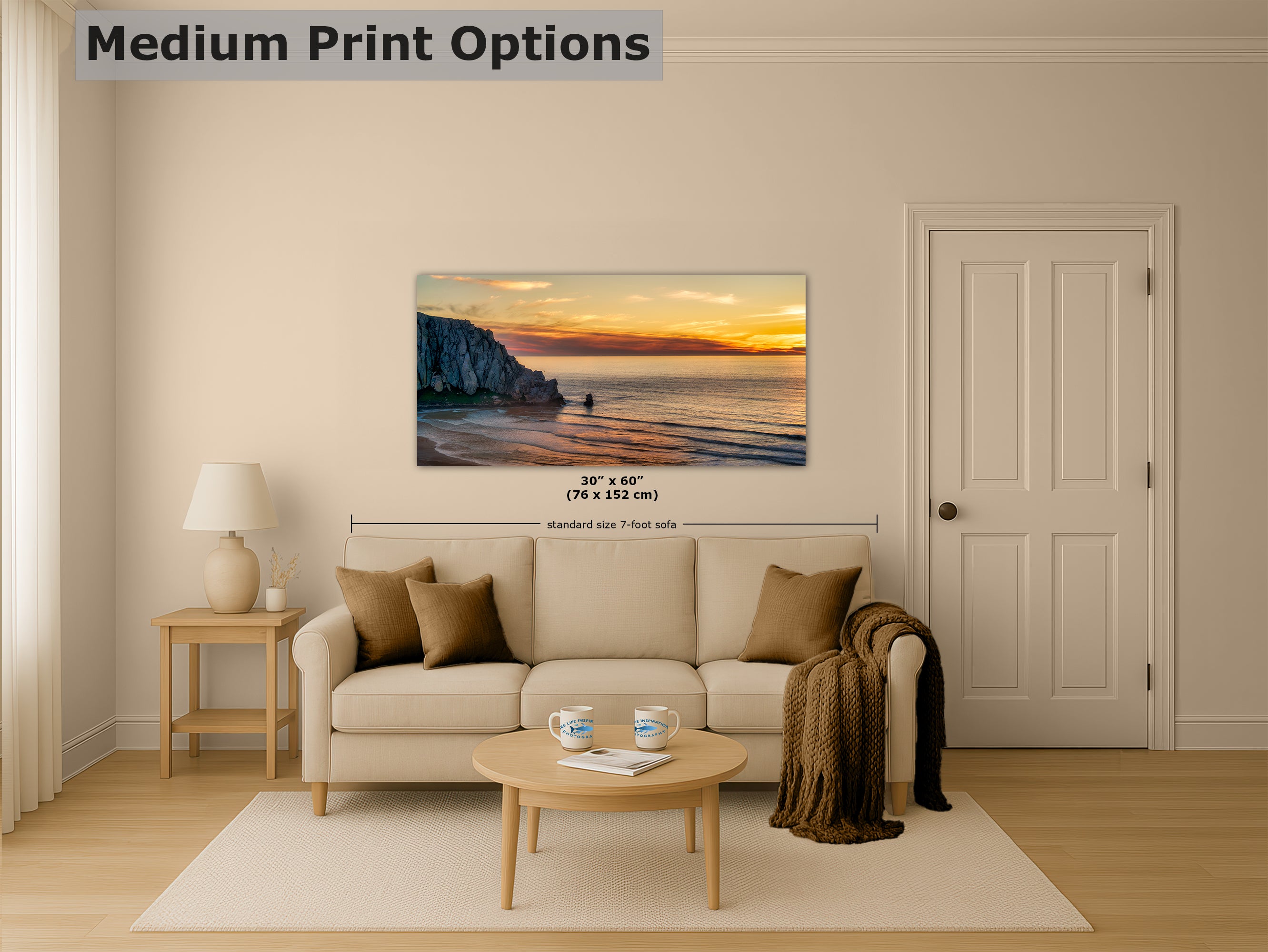 Morro Bay California Coastline Ocean Picture Nature Photo, Morro Rock Aerial Sunset Coastal Relaxation Artwork, Dorm Room, Office & House Decor