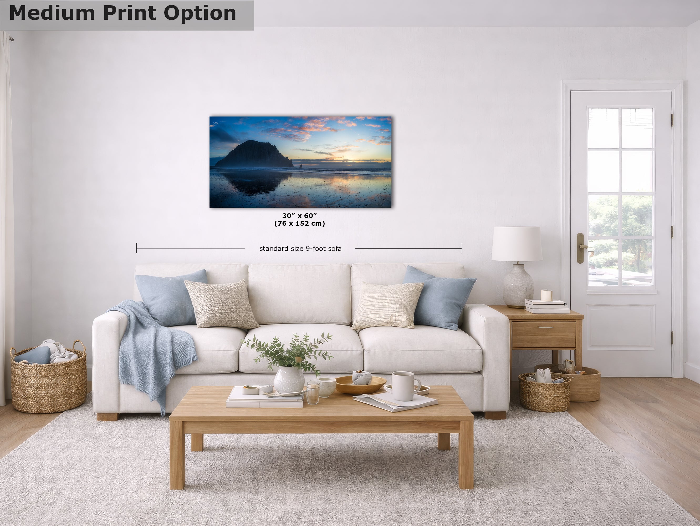 Limited Edition Fine Art Photography, Ocean Picture Morro Rock California Coastline Reflection