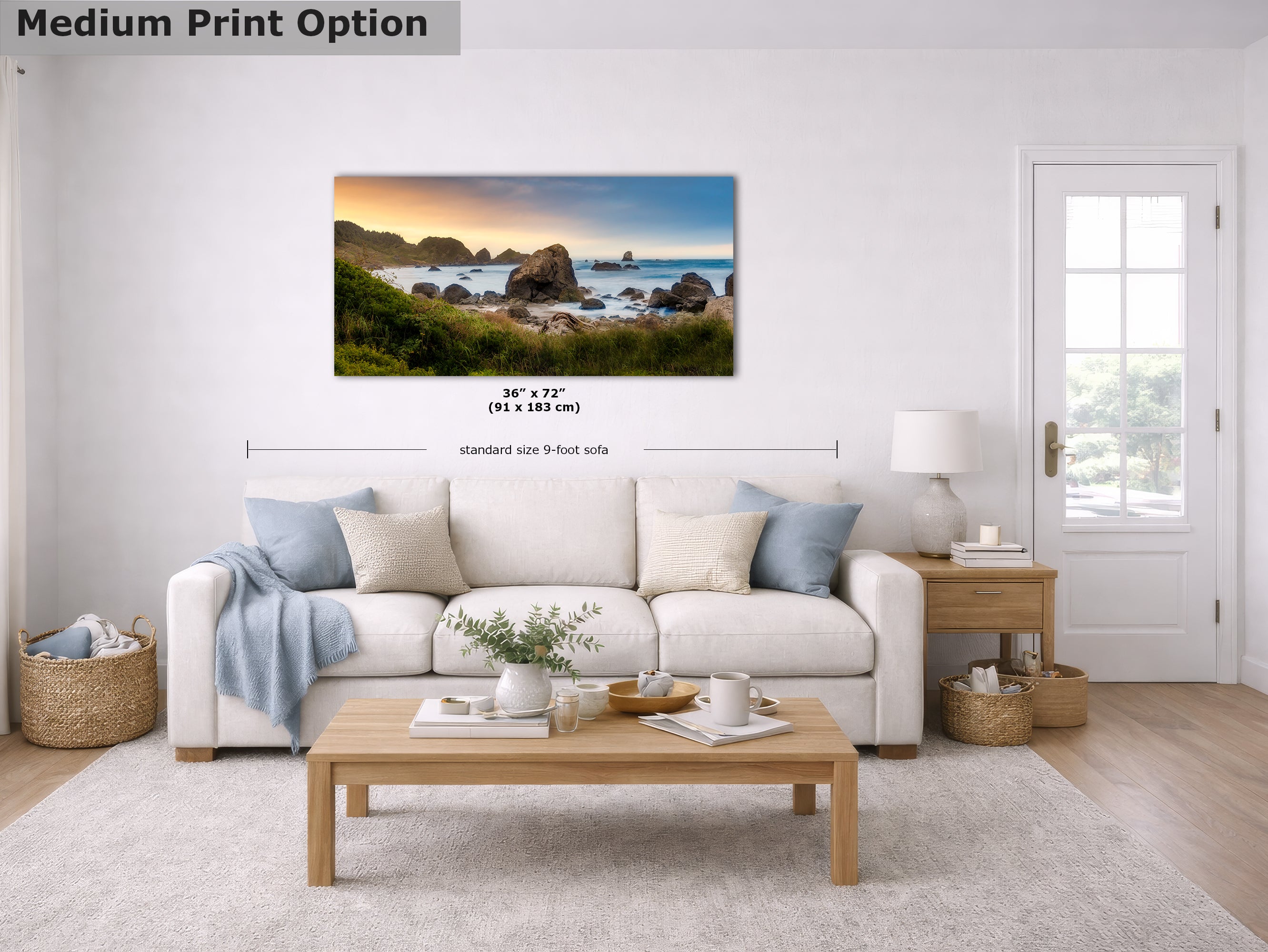 Lone Ranch Beach Oregon Coast Ocean Picture, Pacific Northwest Nature Photo Relaxation Artwork for Meditation, Apartment, Office & House Decor