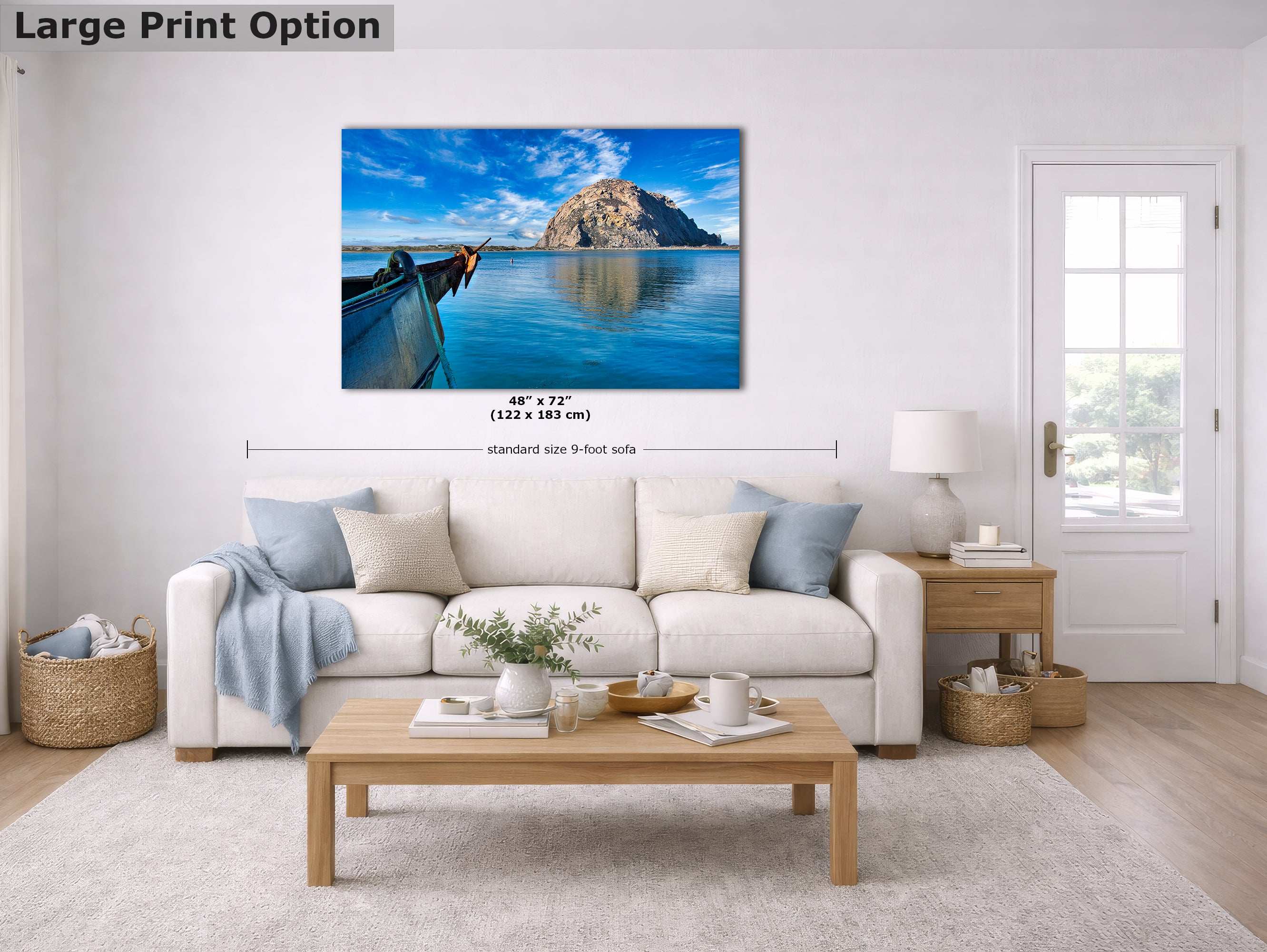 Morro Bay California Coastline Ocean Picture Nature Photo, Morro Rock Coastal Relaxation Artwork, Dorm Room, Office & House Decor