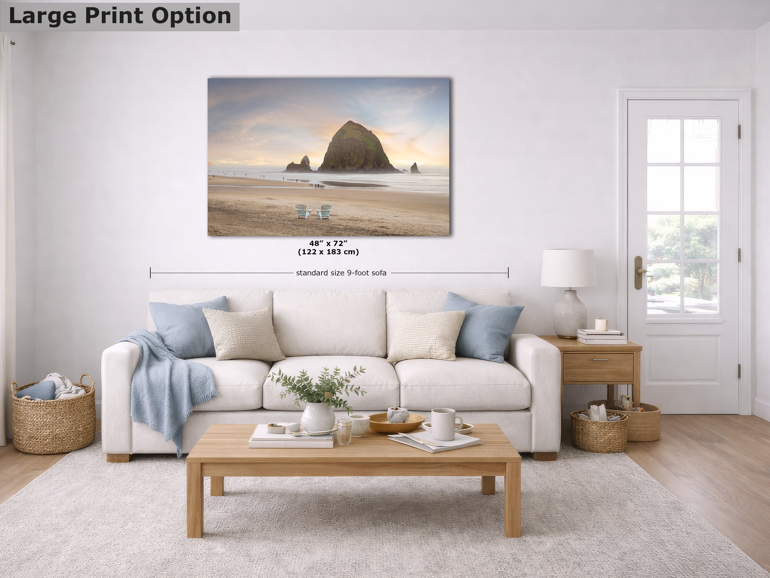 Cannon Beach Oregon Coast Ocean Picture Nature Photo, Haystack Rocks, Coastal Beach House Decor for Ocean Lovers