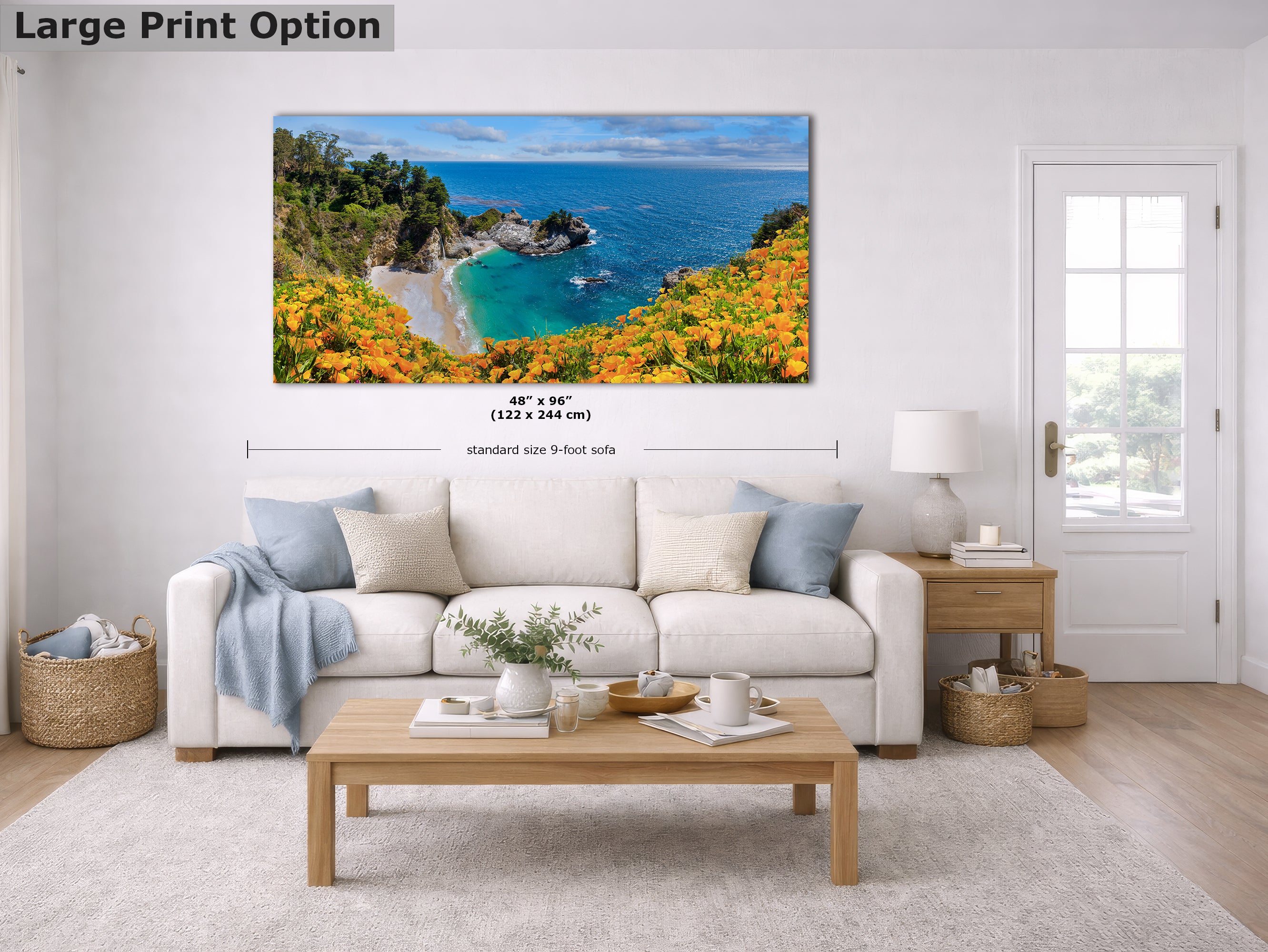 McWay Falls Wall Art Ocean Picture, Big Sur California Coastline Nature Photo