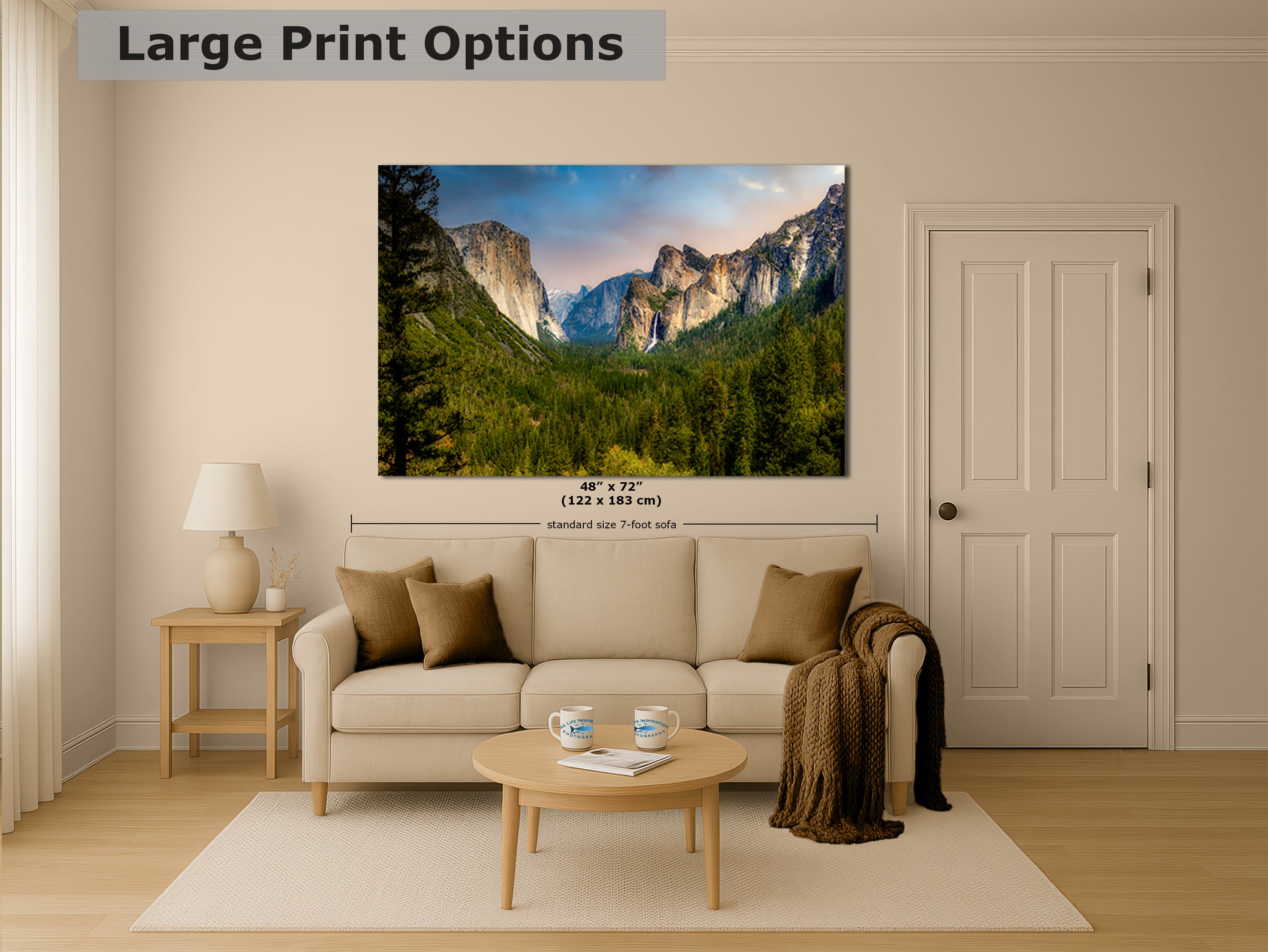 Yosemite National Park Mountain Picture Nature Photo Bohemian Relaxation Artwork for Meditation