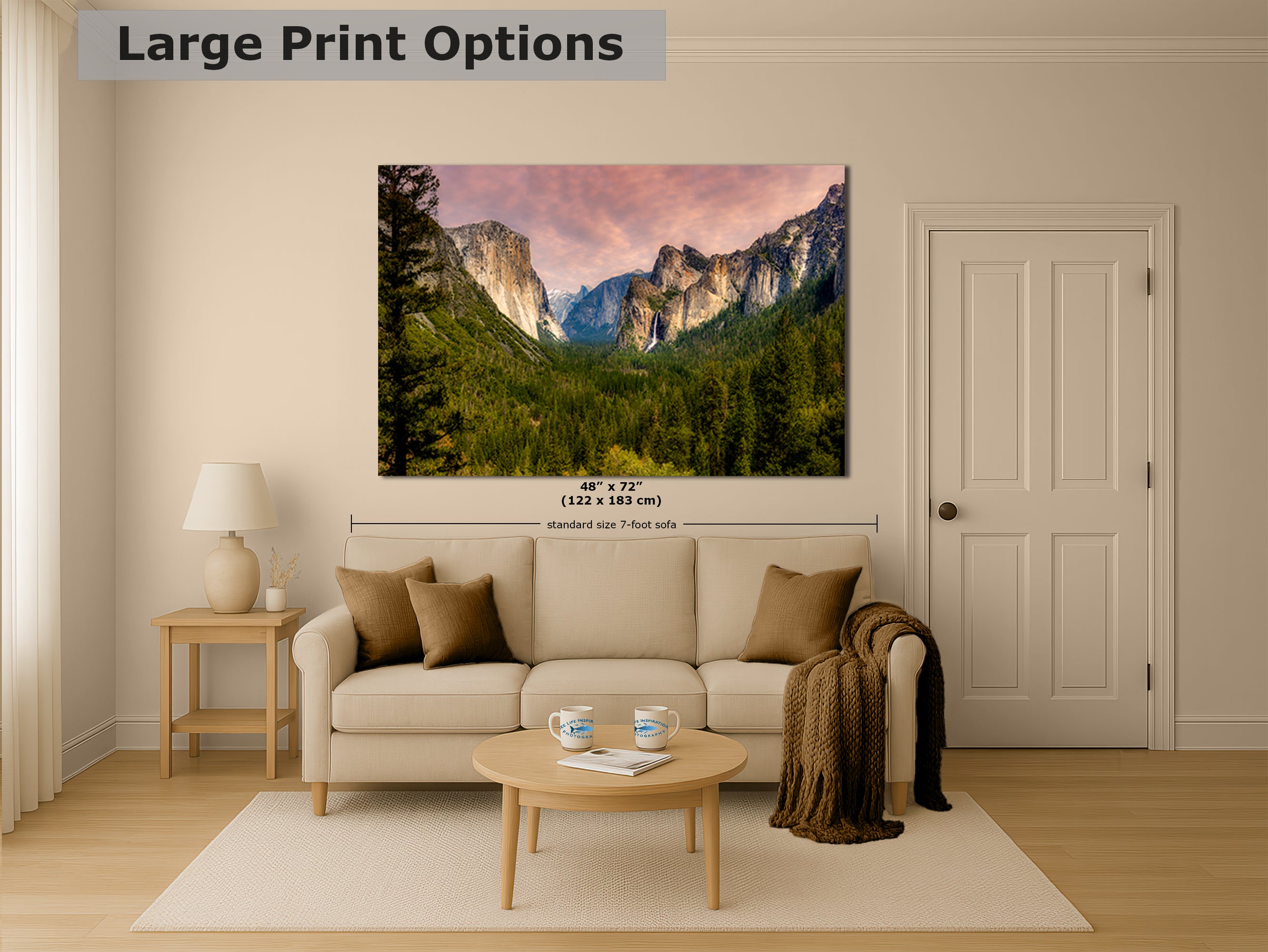 Yosemite National Park Mountain Picture Nature Photo Bohemian Relaxation Artwork for Meditation