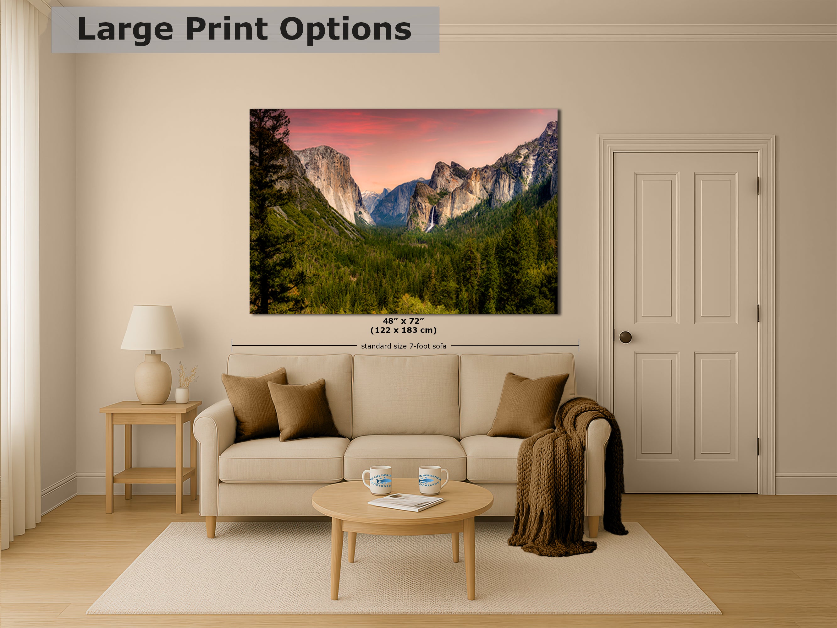 Yosemite National Park Mountain Picture Nature Photo Bohemian Relaxation Artwork for Meditation