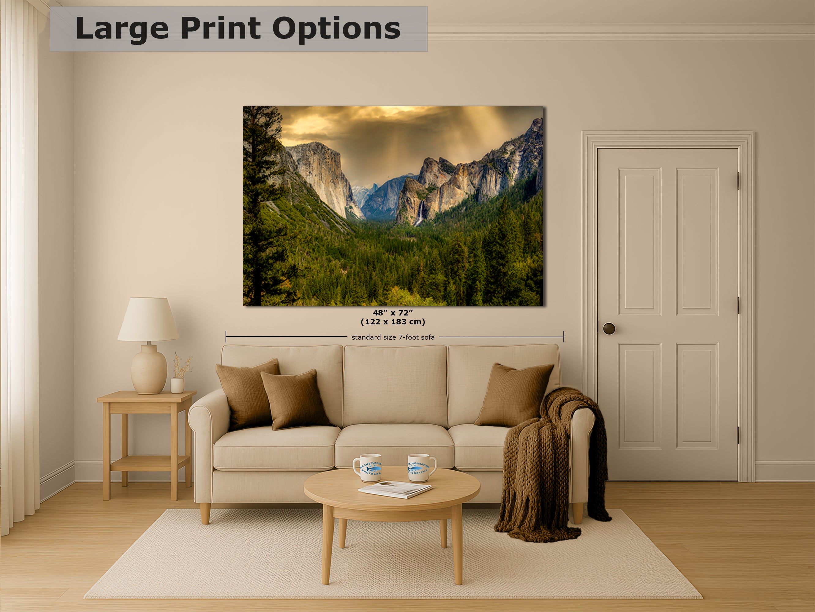 Yosemite National Park Mountain Picture Nature Photo Bohemian Relaxation Artwork for Meditation