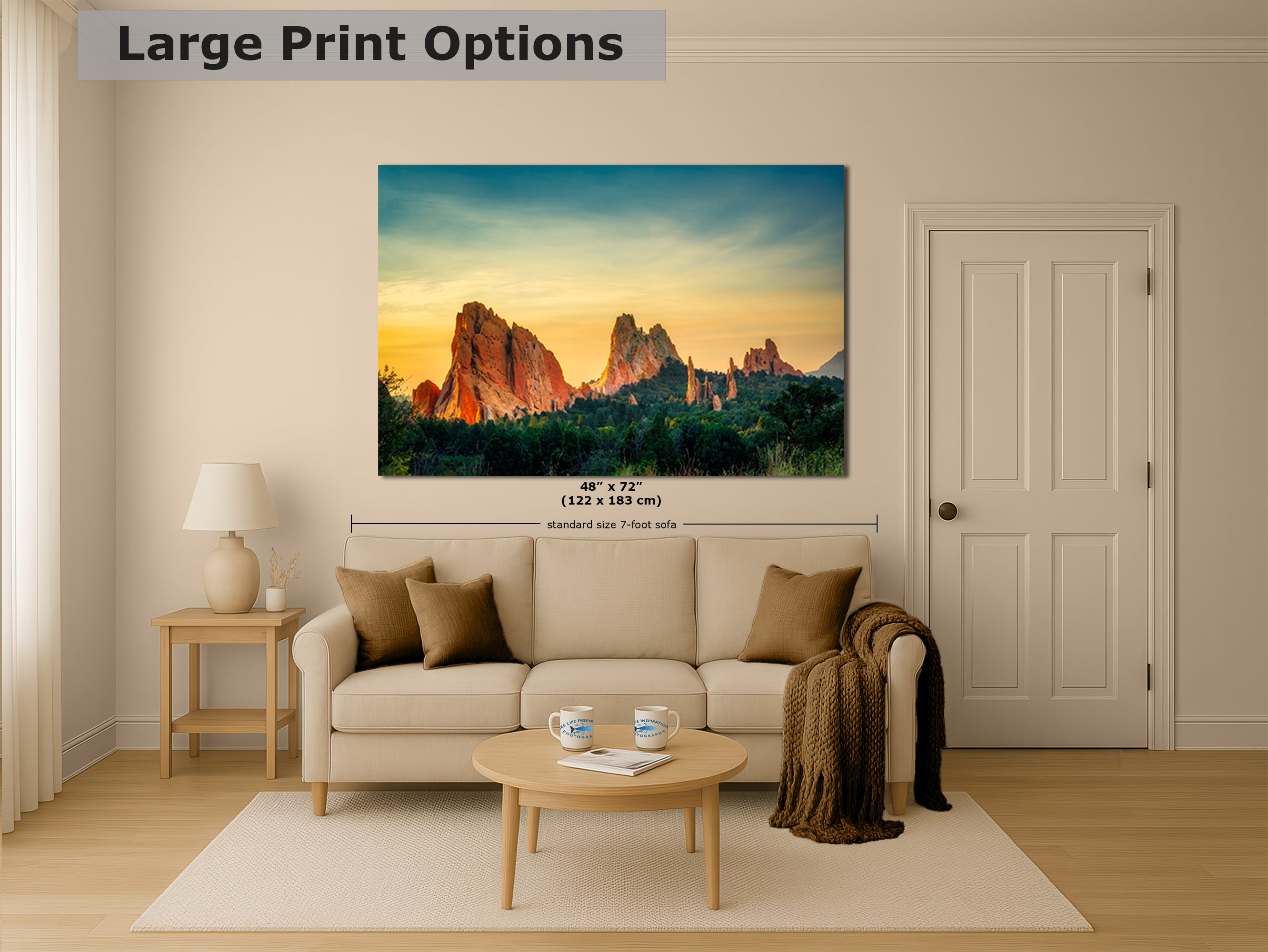 Garden of the Gods Colorado Mountain Picture, Nature Photo of Rocky Mountains for Meditation Relaxation Artwork Bohemian House Decor