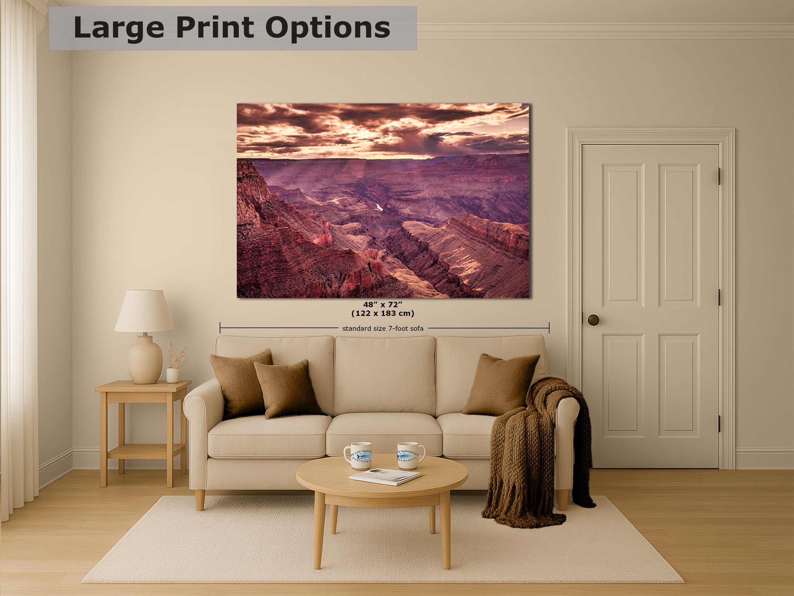 Grand Canyon National Park, Arizona Desert Picture Sunset Nature Photo, Bohemian Style Relaxation Artwork for Meditation, Apartment, Office & House Decor