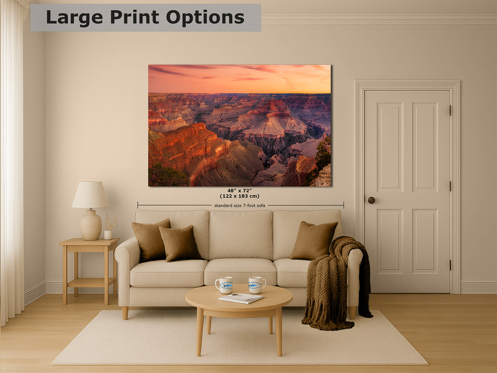Grand Canyon Arizona Desert Wall Art, Nature Photography for Bohemian, Meditation, Living Room, Office Decor