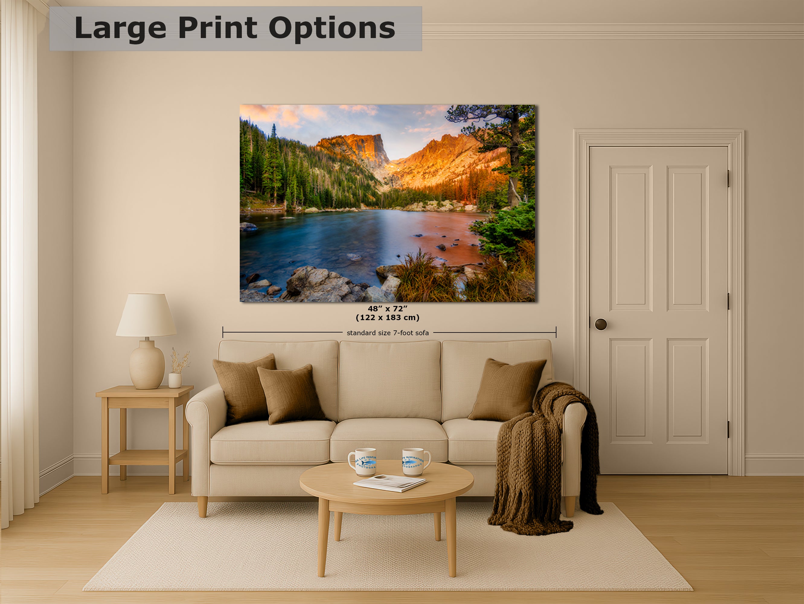 Dream Lake Rocky Mountain National Park Mountain Picture Nature Photo, Relaxation Artwork for Meditation, Office, Apartment & House Decor