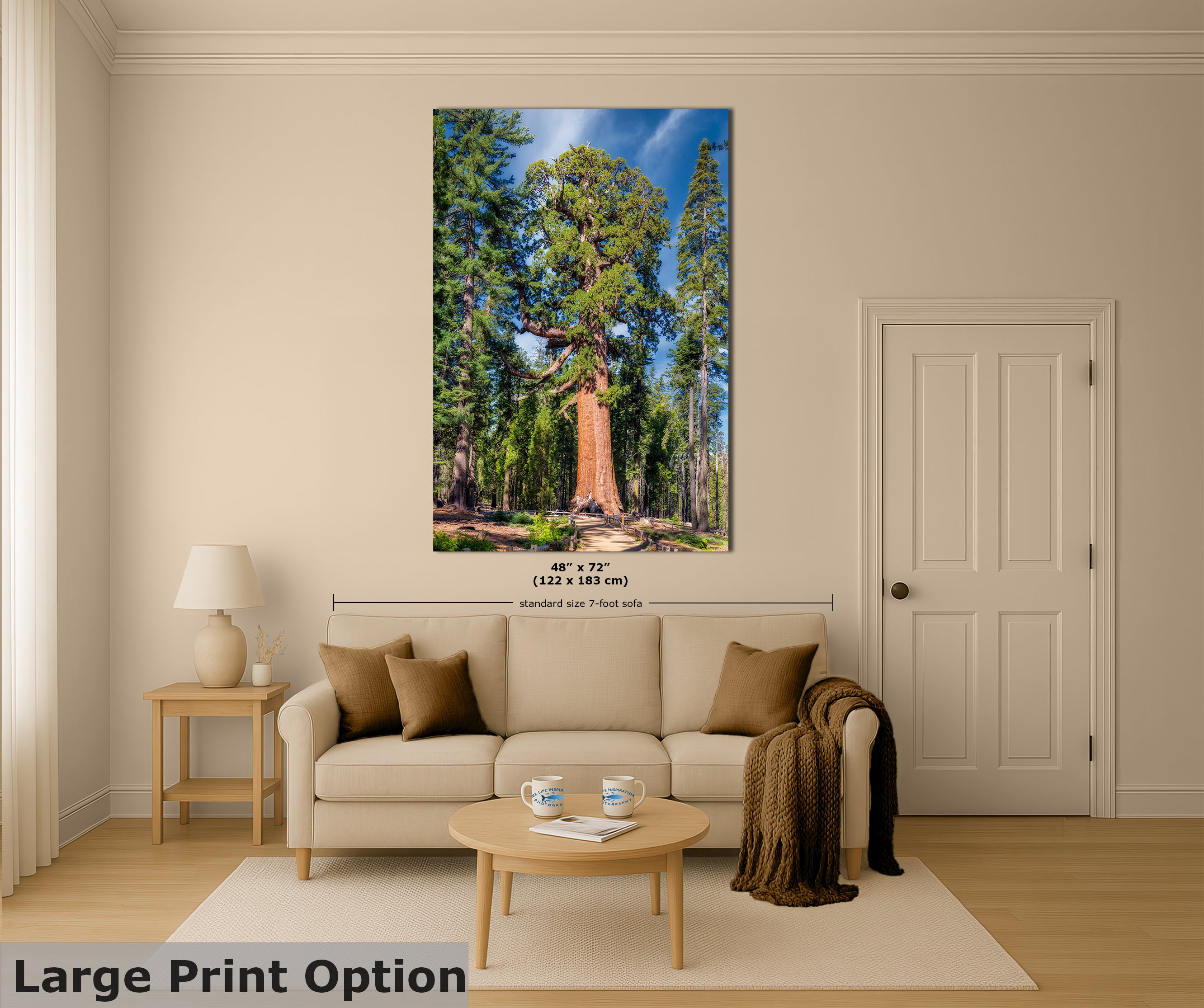 Giant Sequoia Tree Forest Picture Nature Photo, Yosemite Redwood Trees, Forest Bathing for Nature Lovers, House and Office