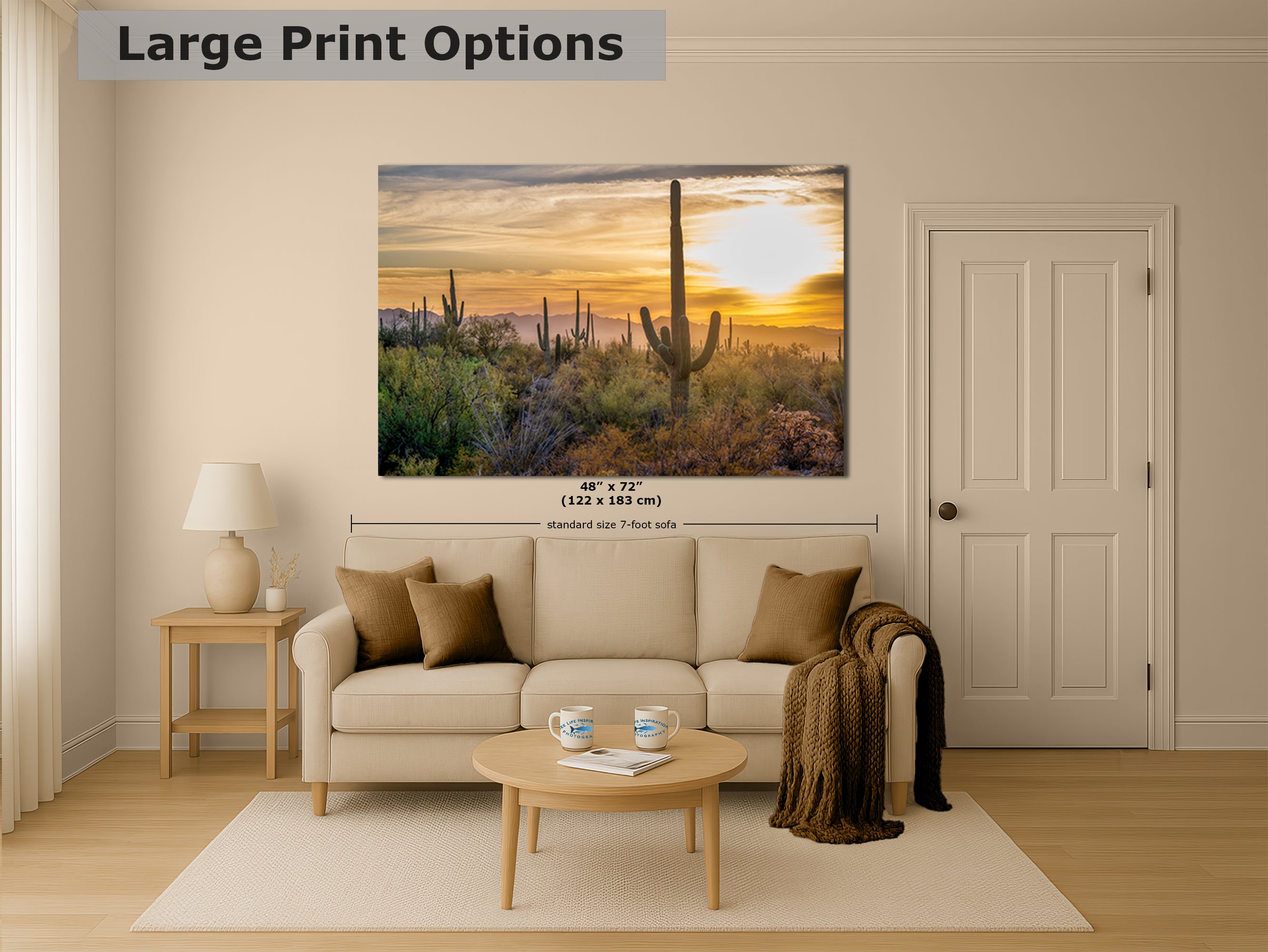 Saguaro National Park Arizona Desert Picture Sunset Nature Photo, Bohemian Style Relaxation Artwork, Southwestern Sonoran Desert House Decor