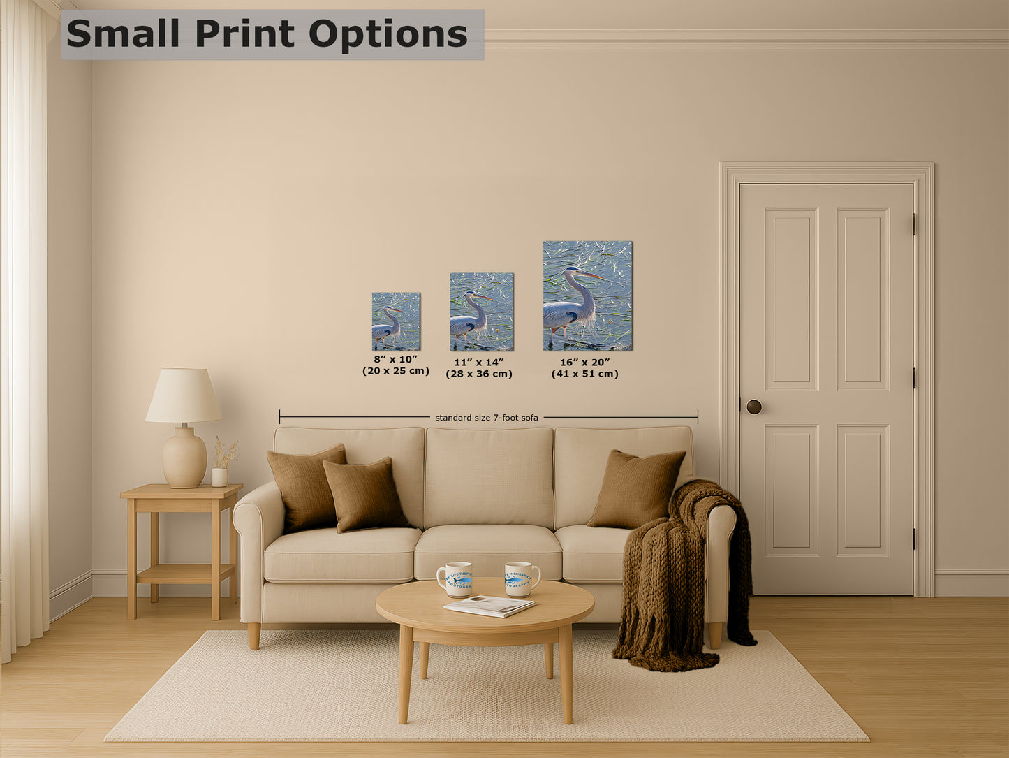 Great Blue Heron Art Wildlife Photography, Nature Wall Decor for Bird Lovers, Ocean Conservation, Relaxing Office or Room Artwork