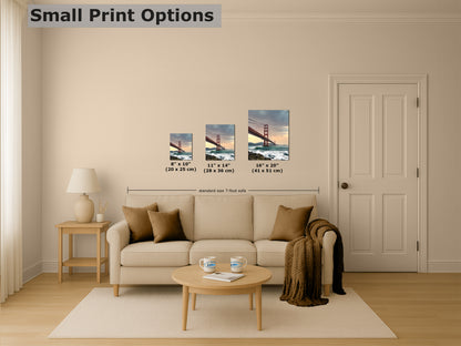 San Francisco Golden Gate Bridge Picture - California Coastline Giant Canvas Print for House Decor & Housewarming