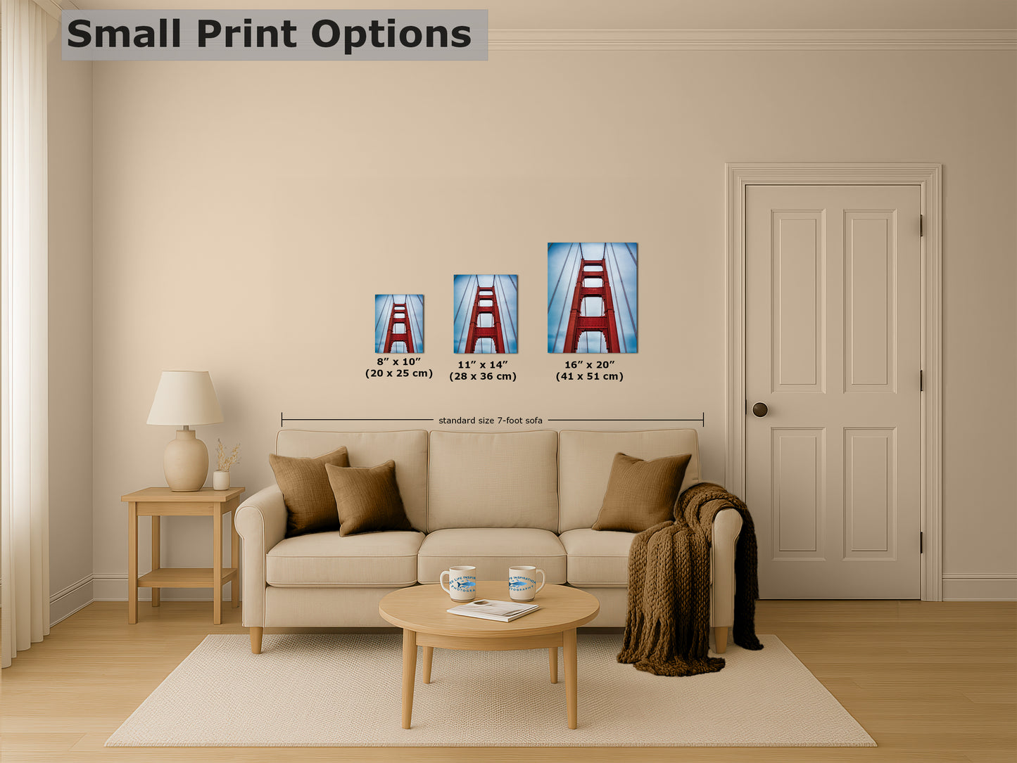 San Francisco Golden Gate Bridge Picture | Towering Canvas Wall Art | California Coastline Photography | Office, Dorm, or Home Decor