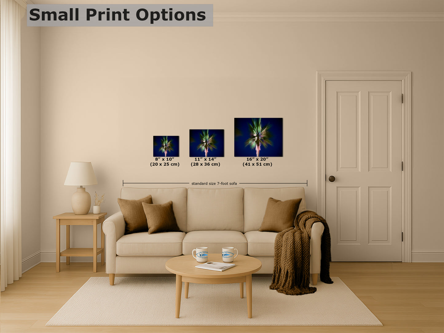 Palm Tree Forest Picture Impressionist Art Nature Photo Relaxation Artwork | Bohemian Style for Meditation, Office, & House Decor