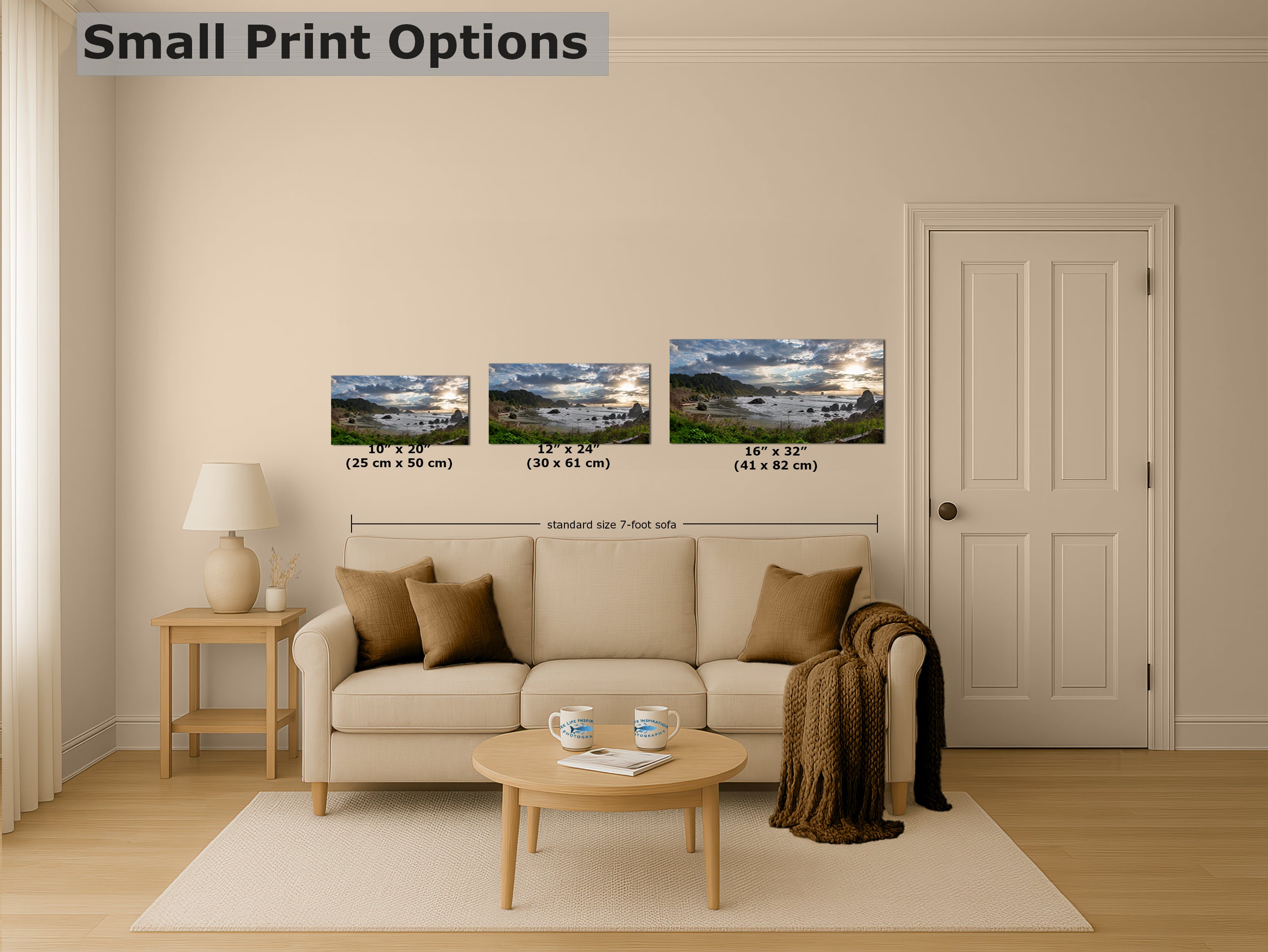 Lone Ranch Beach Oregon Coast Ocean Picture, Panorama Pacific Northwest Nature Photo Relaxation Artwork for Meditation, Apartment, Office & House Decor