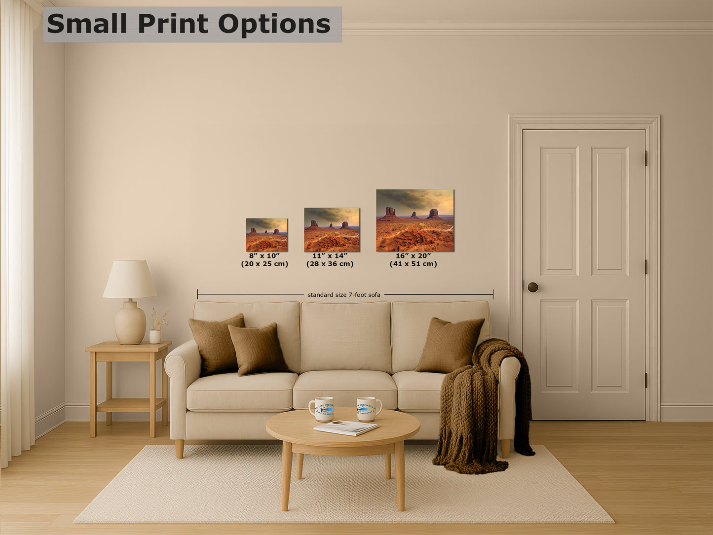 Monument Valley Arizona Desert Picture Stormy Nature Photo, Bohemian Style Relaxation Artwork for Meditation, Apartment, Office & House Decor