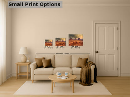 Monument Valley Arizona Desert Picture Stormy Nature Photo, Bohemian Style Relaxation Artwork for Meditation, Apartment, Office & House Decor