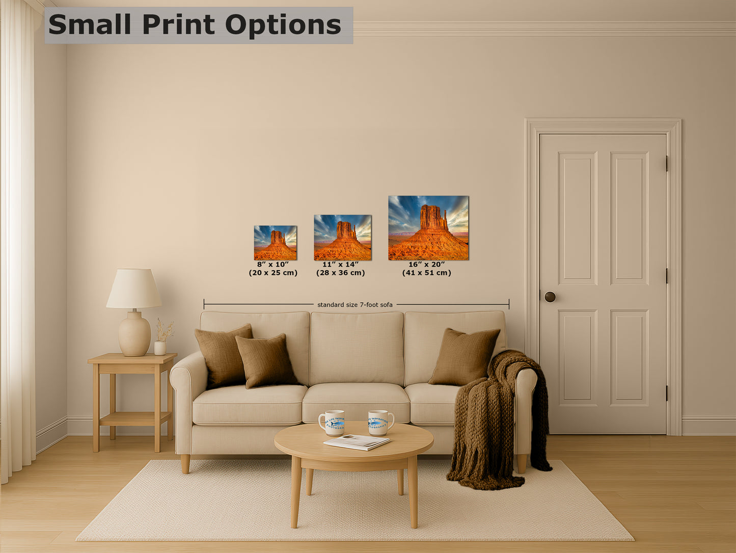 Monument Valley Arizona Desert Picture Nature Photo, Bohemian Style Relaxation Artwork for Meditation, Apartment, Office & House Decor