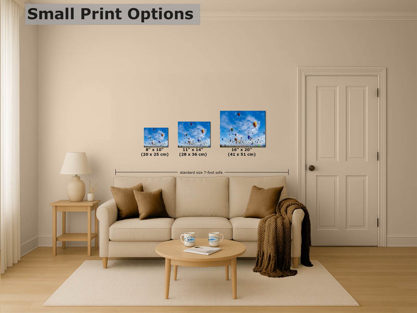 Hot Air Balloon Festival Mass Ascension | Albuquerque New Mexico Balloon Fiesta Wall Art Panorama | Office, Cubicle & House Decor